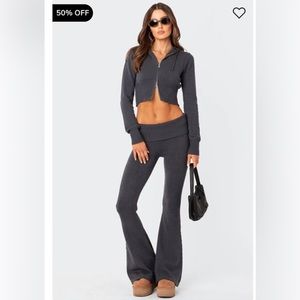 Edikted /Desiree Knitted Low Rise Fold Over Pants